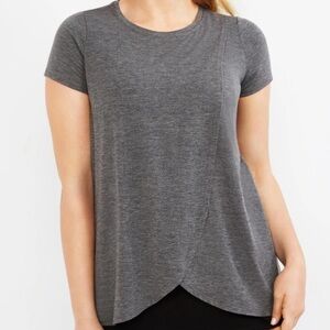 Motherhood Maternity PULL OVER TULIP HEM NURSING TEE Medium M Gray